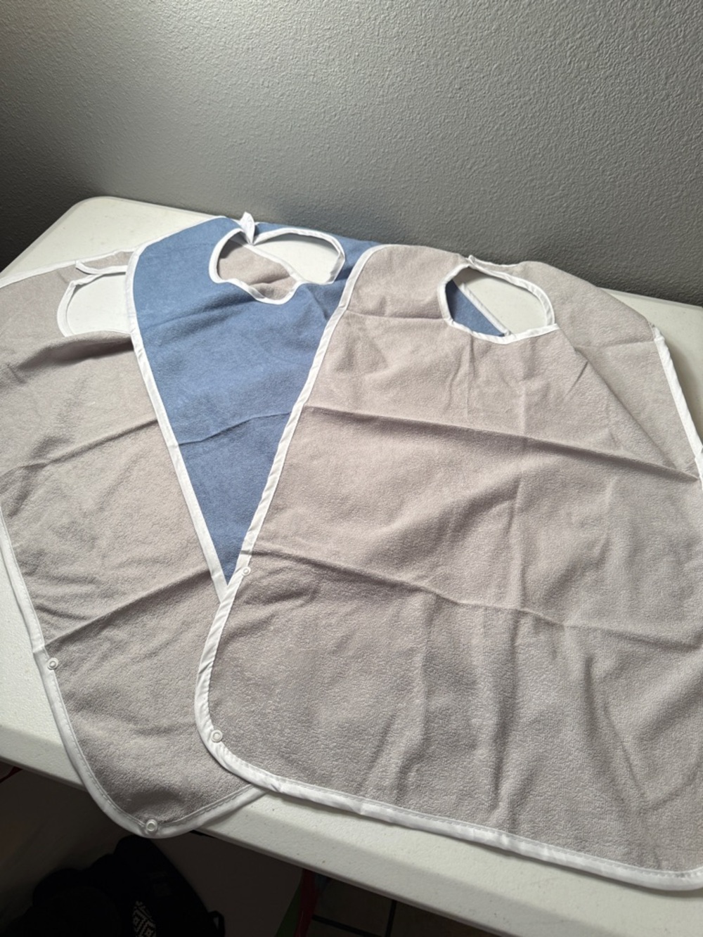 Classic Two-Pack Oversized Bibs in Blue and Beige